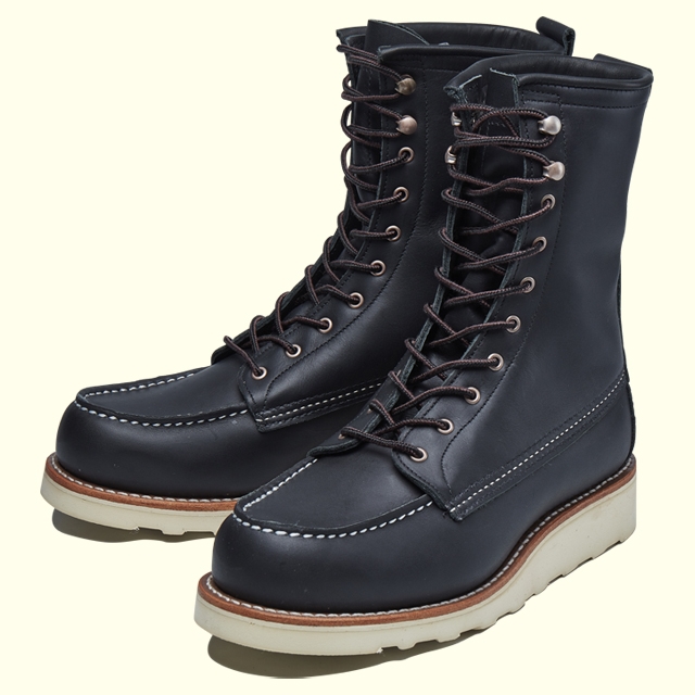 REDWING W'S 8' WI0NTER MOC 3424(B)(5H(22.5cm) BLACK BOUNDARY): Red