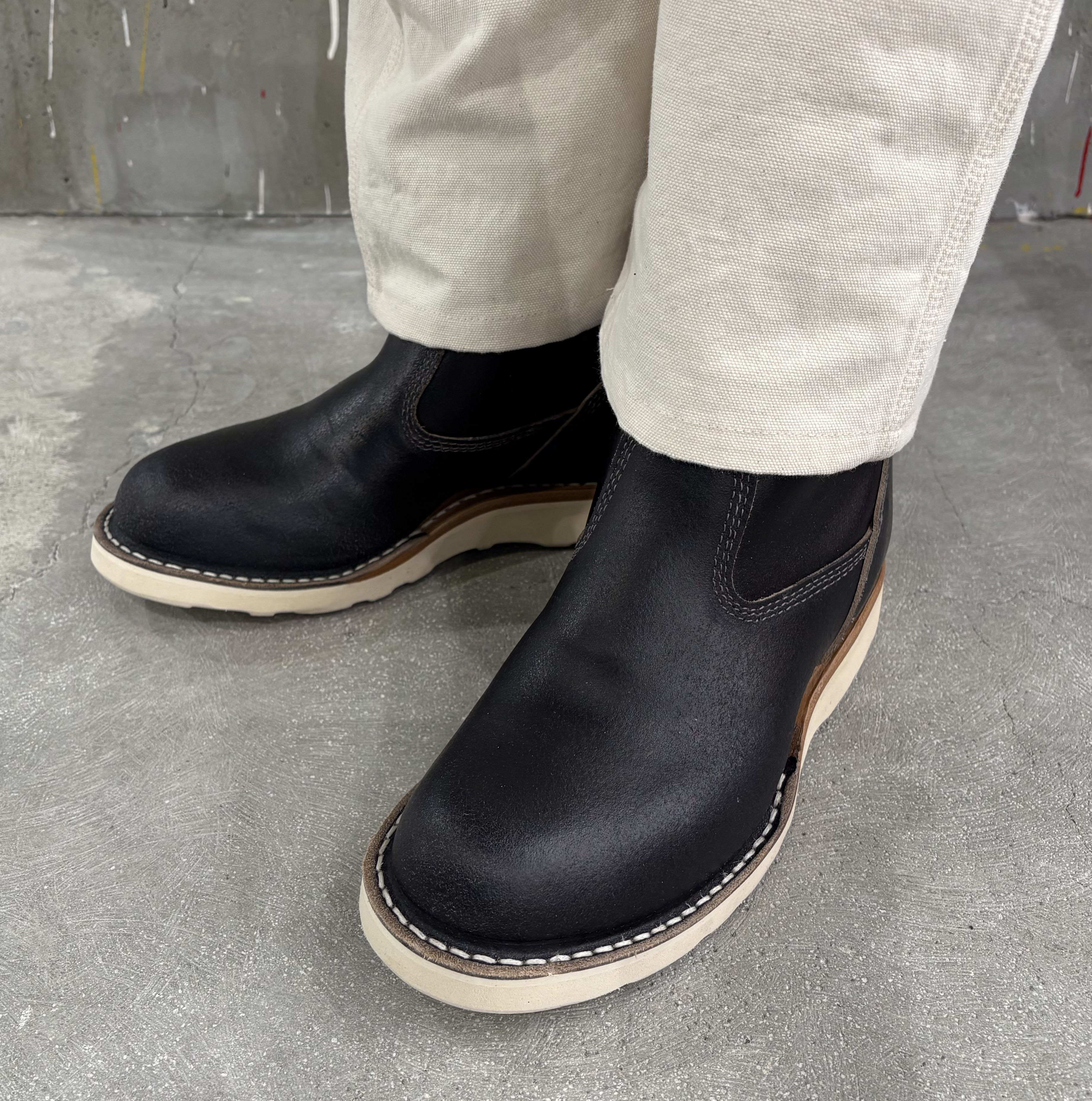 WHITE'S】 4Q PULL ON(6(24.0cm) BLK WAXED FRESH / BURG CX): White's