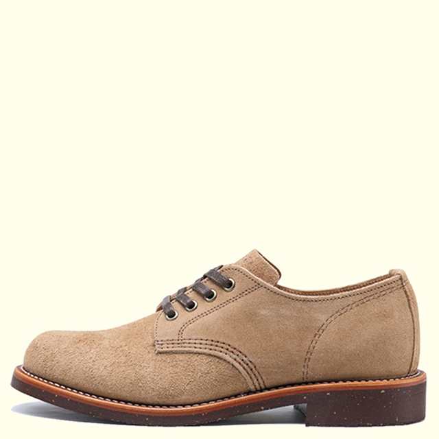CHIPPEWA 4INCH SUEDE SERVICE OXFORD 1901M77(7H(25.5cm) KHAKI SUEDE