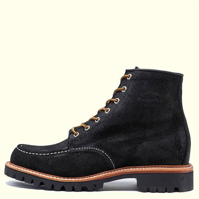CHIPPEWA 6'' MOC LUGGED FD BOOT1901M62(10H(28.5cm) BLACK SUEDE
