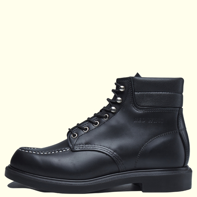 REDWING SUPERSOLE 6' MOC-TOE 8133(E)(6H(24.5cm) BLACK CHROME): Red