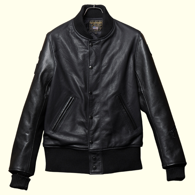 WHITE'S x VANSON BASEBALL JKT(38(XS) BLACK/BLACK): APPAREL ウェア 